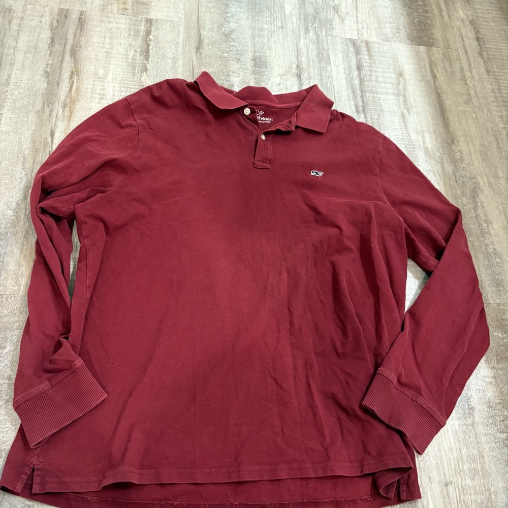 Vineyard Vines Burgundy Longsleeve Polo Size XL